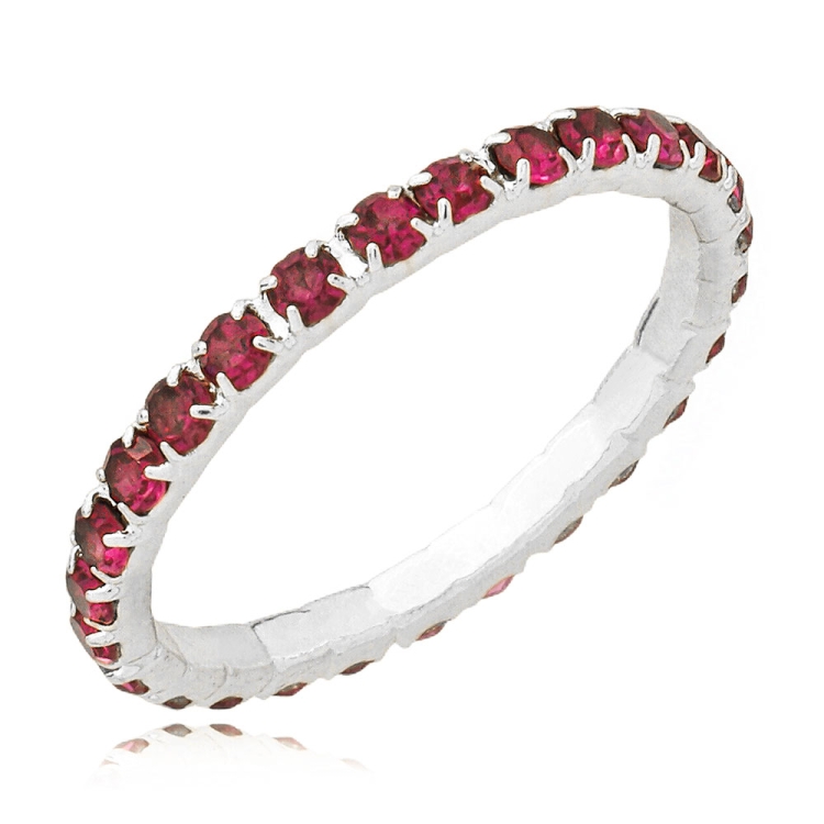Foto 1 do Produto Anel aparador folheado a prata com pedras de strass na cor rosa