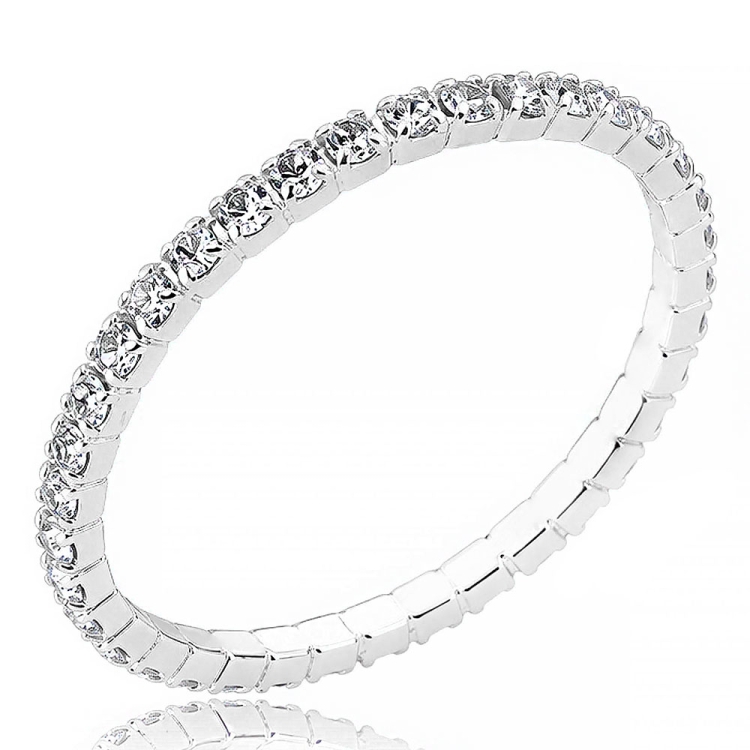 Foto 1 do Produto Anel aparador folheado a prata com pedras de strass pequenas na cor cristal