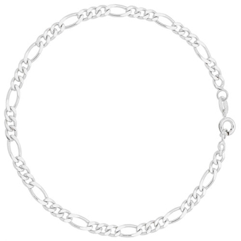 Pulseira masculina folheada a prata c/ elos 3 x 1