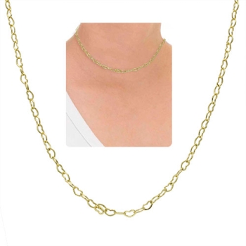 Gargantilha choker folheada a ouro com elos em forma de coração