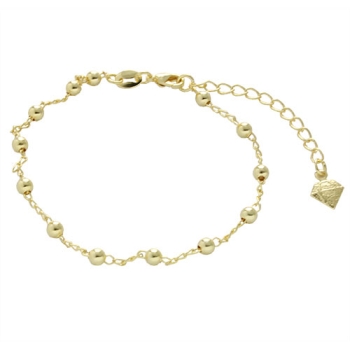 Pulseira folheada a ouro com bolinhas de 3,5 mm