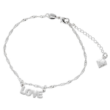 Pulseira Love folheada a prata