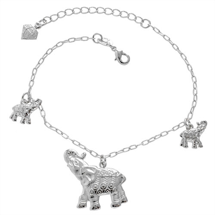 Foto 1 do Produto Pulseira folheada a prata com pingentes em forma de elefante