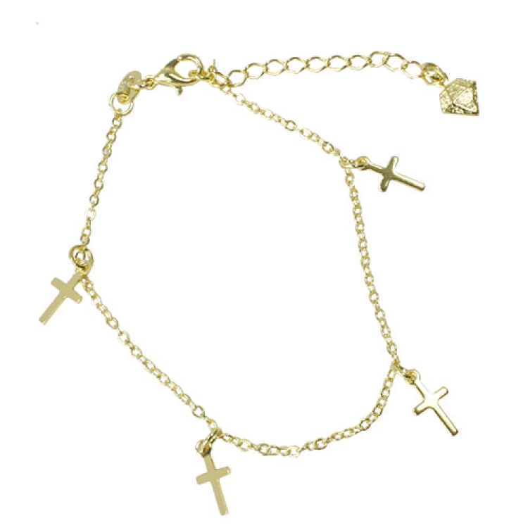 Foto 1 do Produto Pulseira folheada a ouro com crucifixos