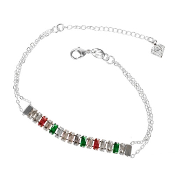 Pulseira Riviera folheada a prata com zircônias multicoloridas