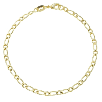 Pulseira masculina folheada a ouro com elos 1 x 1