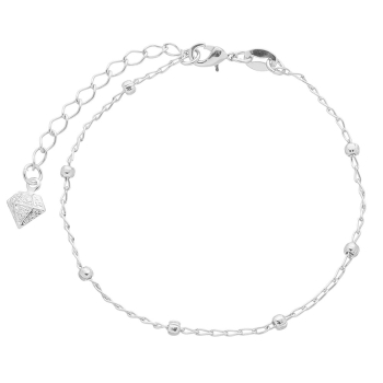 Pulseira folheada a prata com bolinhas de 2,5 mm