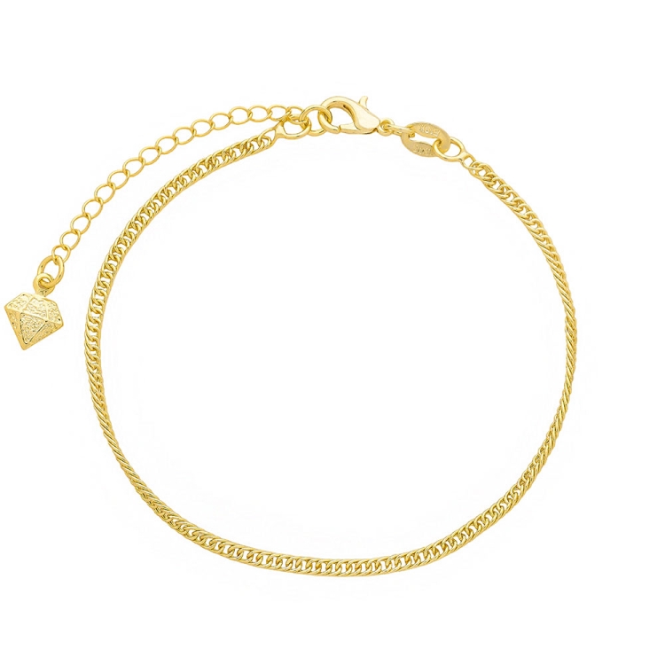 Foto 1 do Produto Pulseira folheada a ouro com malha singapura de 2 mm