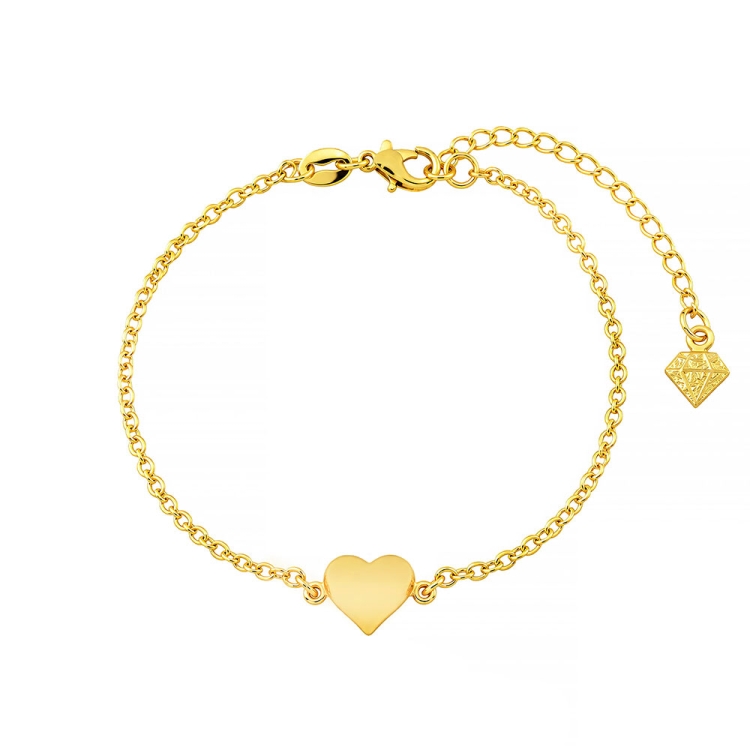 Foto 1 do Produto Pulseira folheada a ouro com adereço em forma de coração abaulado
